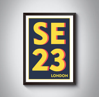 Se23 Forest Hill, London Postcode Typographic Print, 6 of 7
