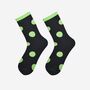 Women's Glitter Socks Black Lime Large Polka Dots, thumbnail 1 of 5