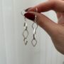 Leaf Outline Trio Drop Earrings, thumbnail 1 of 3