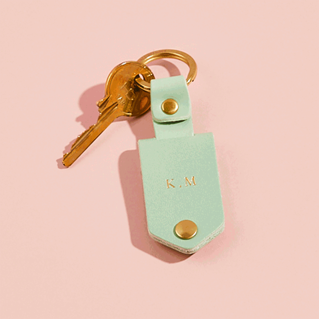 Personalised Metal Photo Keyring With Mint Leather Case, 2 of 8