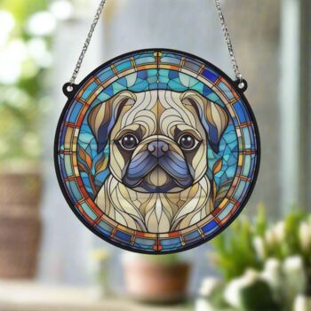 Pug Stained Glass Effect Suncatcher, 3 of 6