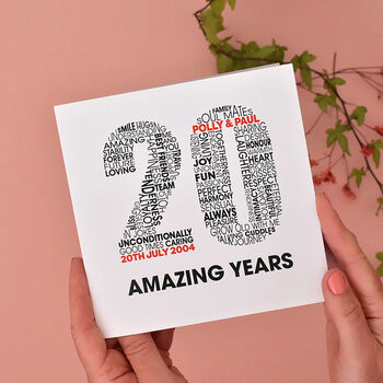 Personalised Name And Date Milestone Anniversary Card, 5 of 6