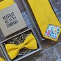 Irish Linen Bow Tie In Mustard Yellow, thumbnail 4 of 4