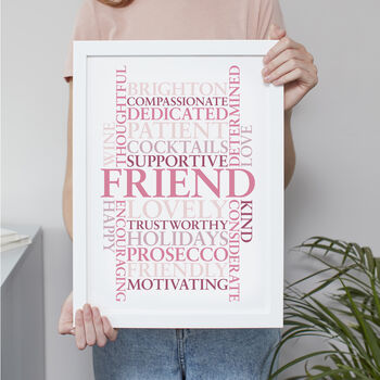 Personalised Pink Words Art Print, 6 of 8