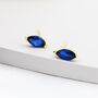 Sterling Silver Marquise Sapphire Blue Stud Earrings, thumbnail 4 of 11