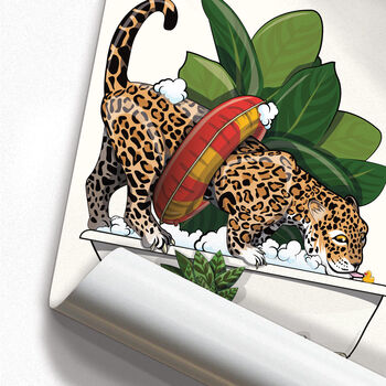 Jaguar In The Bathroom, Funny Bathroom Art, 3 of 7