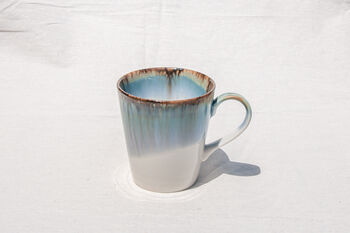 Blue V Shaped Handmade Porcelain Mug, 8 of 9