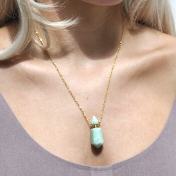 Gemstone Perfume Bottle Pendant Necklace, 2 of 8