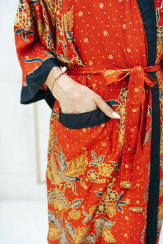 Red And Gold Kimono Robe, 5 of 9
