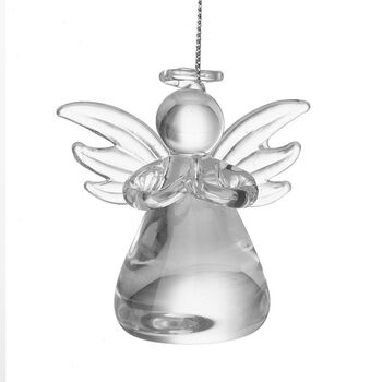 Christmas Solid Glass Hanging Angel, 2 of 5