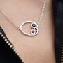 Garnet And Ruby Oval 18kt Gold Plated Silver Necklace, thumbnail 3 of 5