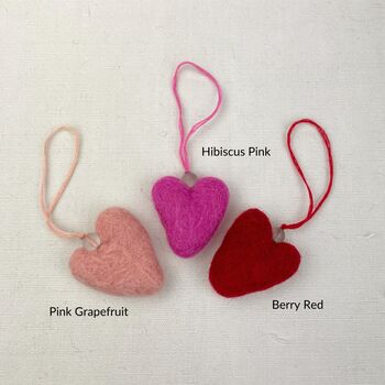 Fair Trade Mini Felt Heart Hanging Decoration, 11 of 12