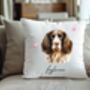 Personalised English Springer Spaniel Hearts Cushion Cover Gift, thumbnail 1 of 2