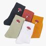 Women's Toadstools Embroidered Cotton Ankle Socks Five Pack, thumbnail 1 of 7
