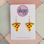 Pizza Slice Glitter Earrings / Pizza Lover Gift / Foodie Statement Jewellery / Fun Accessories, thumbnail 1 of 5