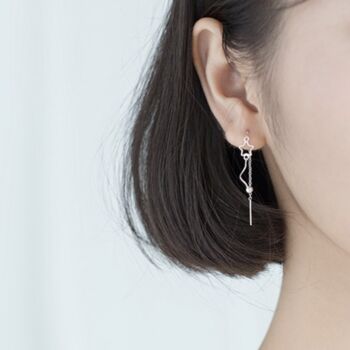 Sterling Silver Star Threader Earrings, 2 of 4