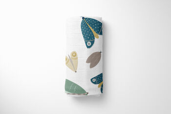 Moths Print Illustrated Swaddle, 2 of 2