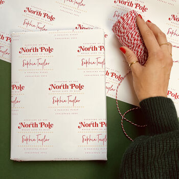 Personalised First Christmas North Pole, Wrapping Paper, 3 of 4