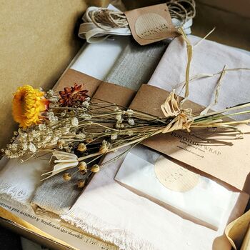 Reusable Furoshiki Gift Wrap Natural Linen Cloth, 4 of 10