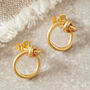 Gold Plated Silver Love Knot Stud Earrings, thumbnail 7 of 8