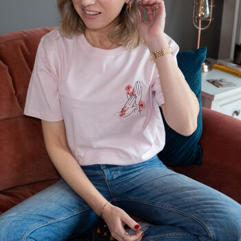'Mother' Embroidered Hands T Shirt, 3 of 4