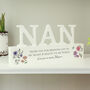 Personalised Wild Flowers Nan Wooden Ornament, thumbnail 4 of 5