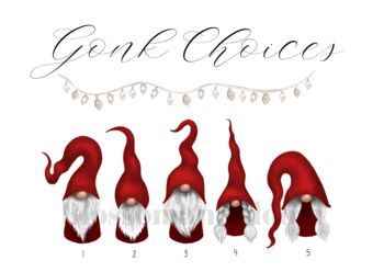 Personalised Red Christmas Family Gonk Print, 2 of 3