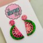 Watermelon Glittery Earrings /Sweet Best Friend Gift / Tropical Beach Accessory / Summer Vacation Jewellery, thumbnail 4 of 5