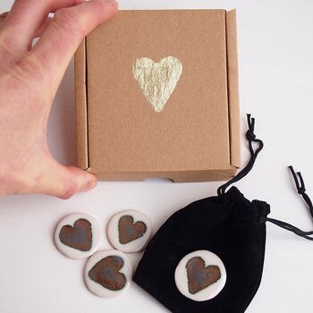 Handmade Ceramic Gold Heart Pin Brooch, 6 of 8