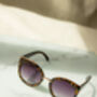 Black Tortoise Shell Gold Rim Cat Eye Sunglasses, thumbnail 5 of 6