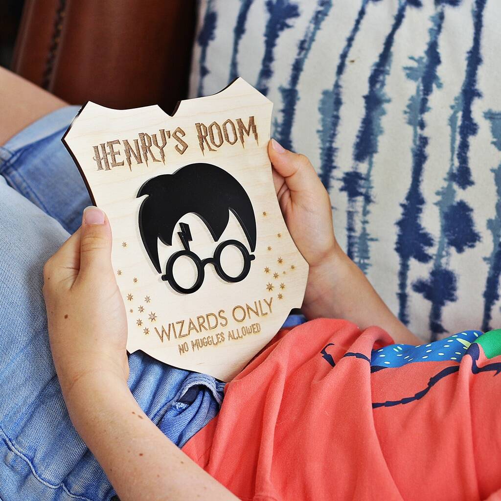 Harry Potter Theme Inspired Room Door Name Sign Hanger Childs Bedroom Plaque