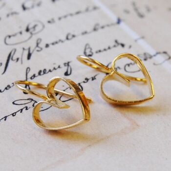 Lace Rose Gold Plated Silver Heart Earrings, 9 of 12