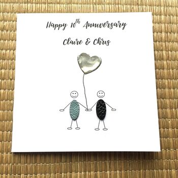 Personalised 10th Wedding Anniversary Card, 3 of 7