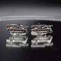 Helicopter Army Silver Cufflinks Gift For Pilots 316 L Stainless Steel Aviation Accessory, thumbnail 2 of 6