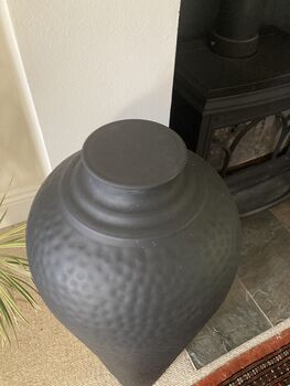 Large Black Metal Floor Vase 80cm Ornament Home Decor, 8 of 9