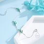Emerald Green Cz Leaf Motif Bracelet, thumbnail 5 of 12