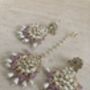 Purple Gold Plated Kundan Earrings And Tikka Set, thumbnail 5 of 7
