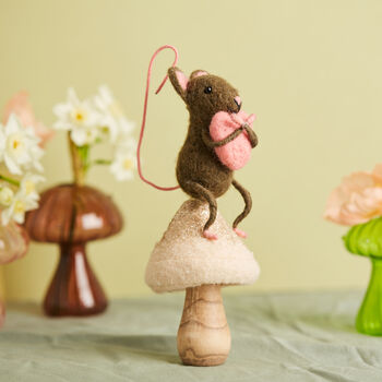 Sitting Hugging Heart Mouse Valentine's Day Gift, 3 of 4