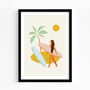Tropical Island Surfer Art Print, thumbnail 5 of 6