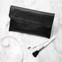 Personalised Black Leather Clutch Bag, thumbnail 6 of 12