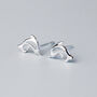 Sterling Silver Minimalist Dolphin Stud Earrings, thumbnail 1 of 6