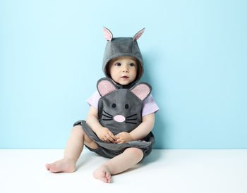 Baby Mouse Romper , Bonnet And Tights, 3 of 6