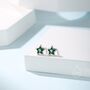 Small Cz Star Stud Earrings In Sterling Silver, thumbnail 8 of 12