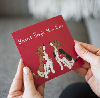 Beagle Dog Birthday Card Sitting Beagles, 2 of 5