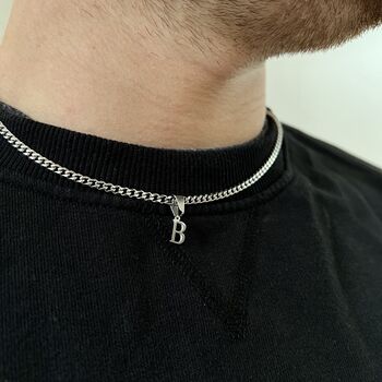 Mini Initial Necklace With 3mm Cuban Chain, 5 of 11