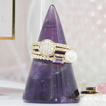 Rose Quartz, Crystal Quartz And Ameythst Ring Holders, 2 of 10