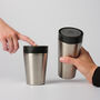 Circular And Co Travel Mug Made From Recycled Stainless Steel 12oz Uncoated Black, thumbnail 5 of 8