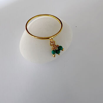 Triple Turquoise Cluster Drop Ring, 3 of 8