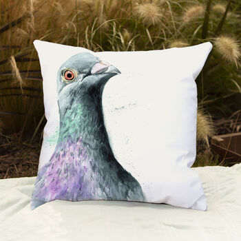 Inky Pigeon Outdoor Cushion For Garden Furniture, 6 of 9