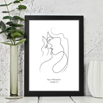 Personalised Couples Kiss Print, 3 of 6